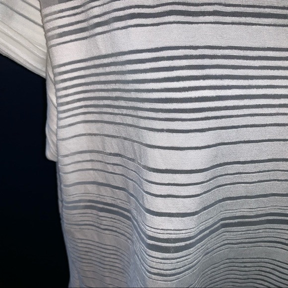 NWT Apt9 white striped semi sheer blouse XL - Picture 3 of 3